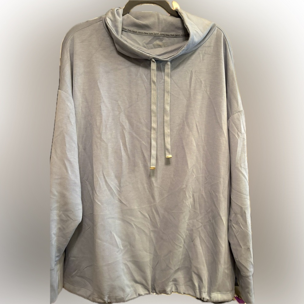 Plus Size Cowl Neck Long Sleeve Top